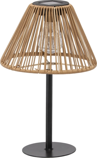 Solární stolní lampa s ratanovým odstínem 33 cm, hnědá