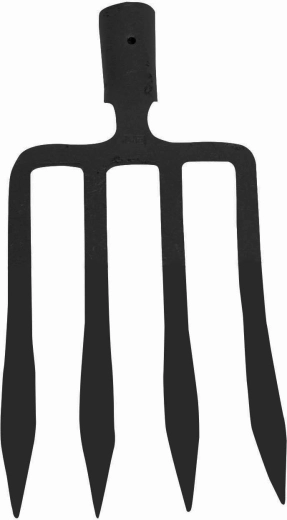 Kované široké rycí vidle 4 hroty bez násady