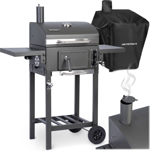 Uhlíkový gril s komínem a voděodolným krytem BERDSEN BBQChef