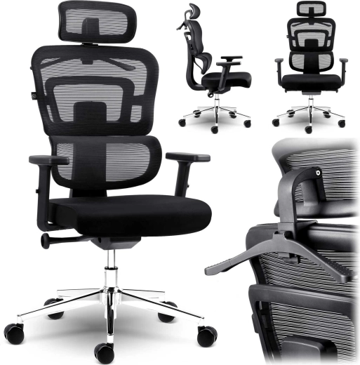 Ergonomická kancelářská židle z mikrosítě SOFOTEL NICEA, černá