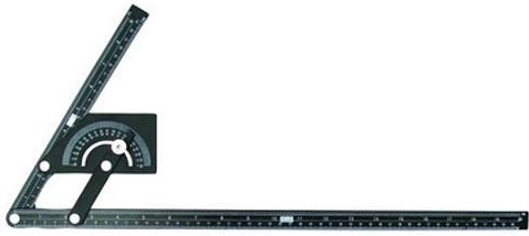 Obloukový úhloměr 0–180° 230 × 500 mm