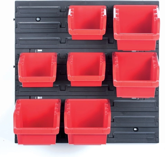 Závěsný panel s 7 boxy na nářadí ORDERLINE 400 × 110 × 400 mm