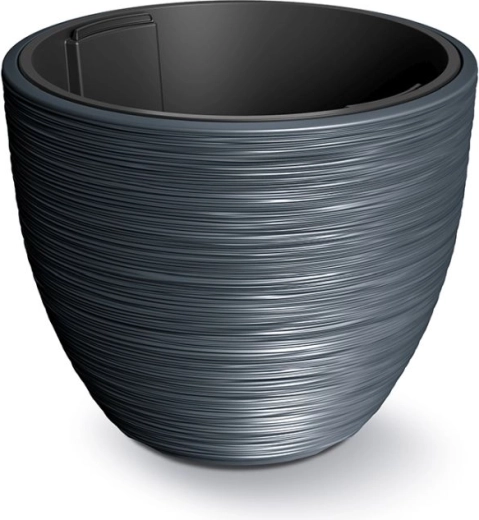 Květináč Furu s vkladem 47 cm – antracitový designový obal na květiny