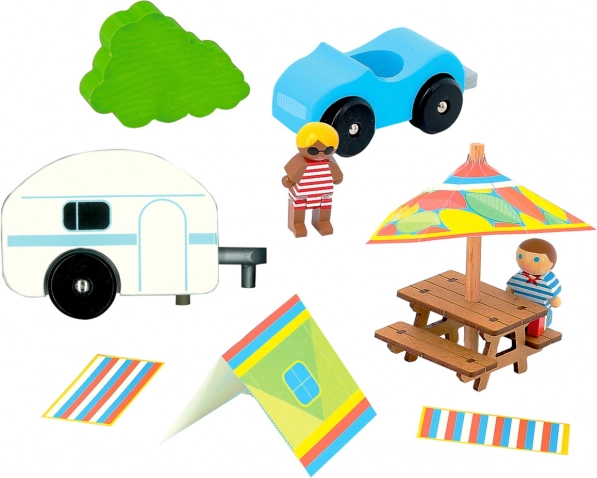 Jeujura dřevěné figurky k stavebnicím Dovolená v kempu