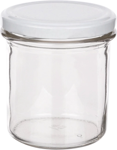 Sada 6 sklenic 350 ml s bílým víčkem fi 82