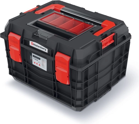 Kufr na nářadí s hliníkovou rukojetí a organizérem 45 × 38 × 29,7 cm černý