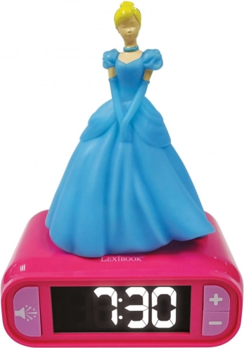 Dětský budík s 3D nočním světlem DISNEY Princezna Popelka