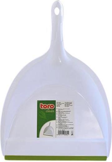 Lopatka na smetí TORO zeleno‑bílá s gumovou hranou