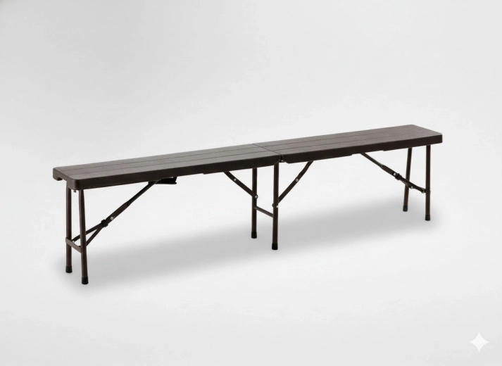 Skládací turistická lavice 180 × 25 × 43 cm hnědá