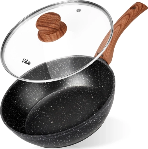 Granitová pánev se skleněnou poklicí GRANITICA WOOD 24 cm, 2,2 l