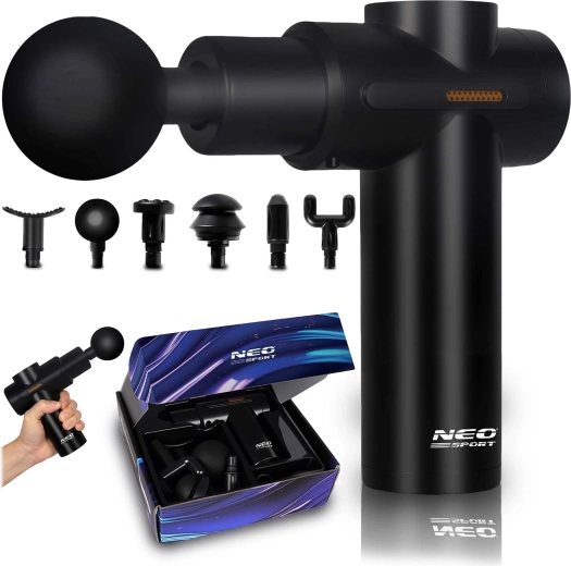 Masážní pistole s 6 nástavci NS-504 Neo-sport černá
