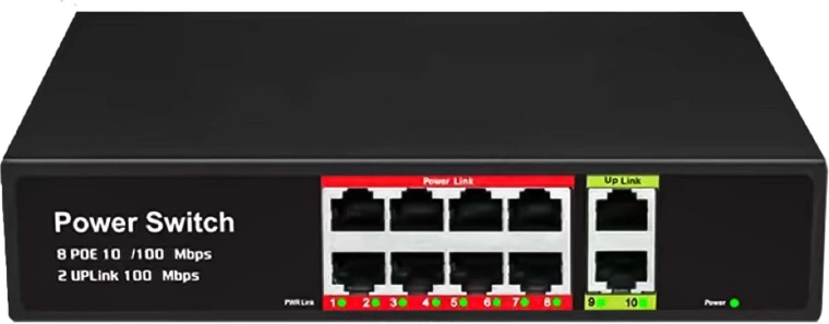 PoE switch RENEW FORCE 8× PoE + 2× uplink RJ45 10/100 Mb/s - 1 kus