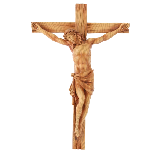 Závěsný kříž s figurou Ježíše, polyresin, 24 × 6,5 × 36 cm