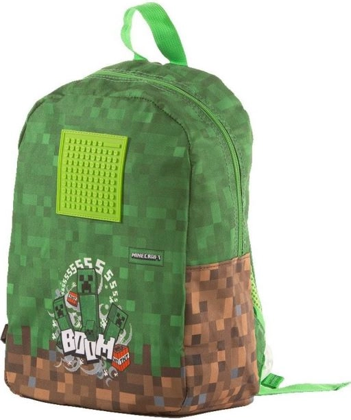 Batoh Pixie Crew Minecraft silikon 30x35cm s pixelovými kostičkami zelený v sáčku