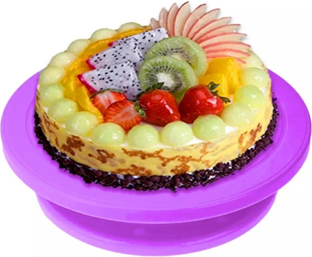 Otočná cukrářská podložka na zdobení – fialová