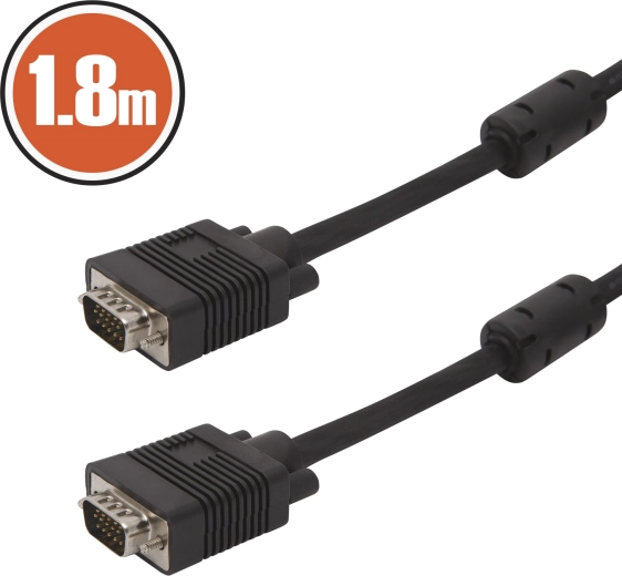VGA kabel k monitoru 1,8 m černý