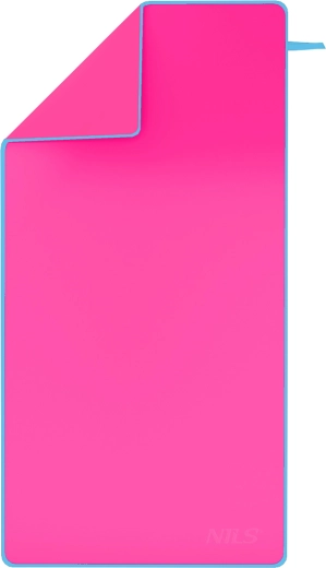 Rychleschnoucí ručník z mikrovlákna NILS Camp růžovo‑modrý 140 × 70 cm