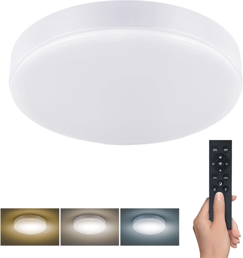 Solight LED stropní a nástěnné svítidlo Lecce s dálkovým ovládáním 50 W, 3000 lm, 40 cm, CCT, stmívatelné, bílé