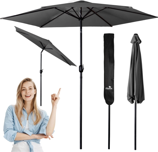 Zahradní slunečník 300 cm s krytem grafitový