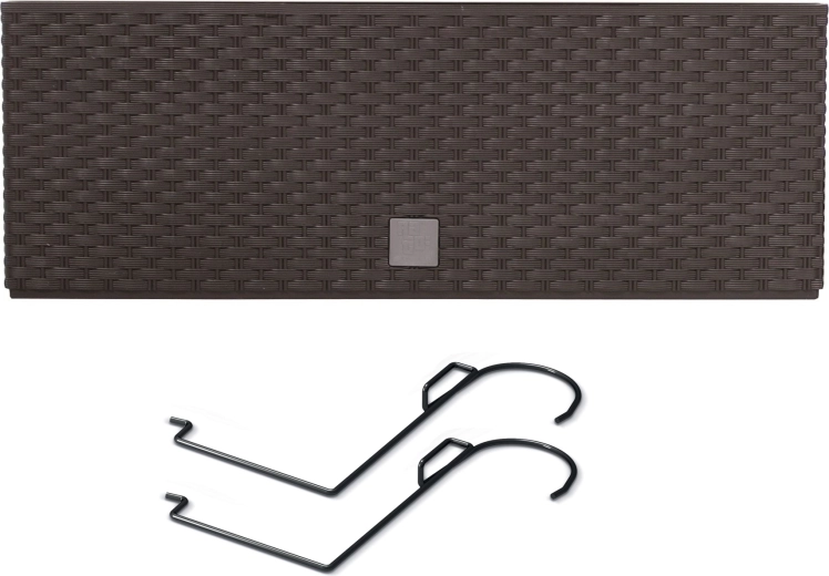 Závěsný ratanový truhlík s vložkou 58 cm, umbra