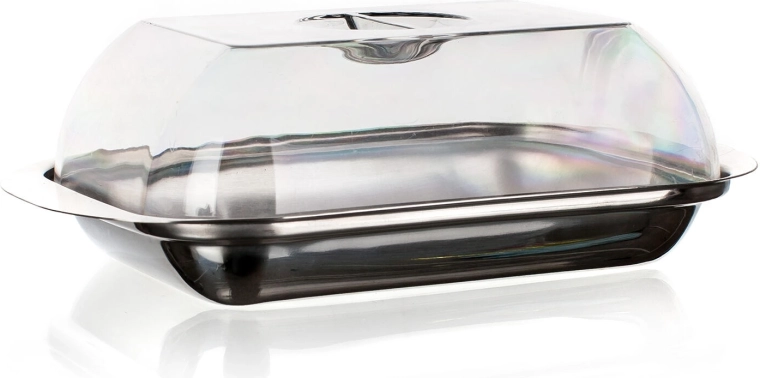 Máslenka CULINARIA z nerezu s transparentním víčkem 17,8 × 11 × 5,5 cm