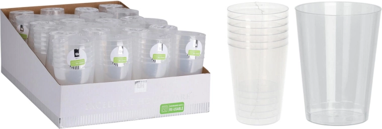 Plastové kelímky 280 ml transparentní – sada 6 ks