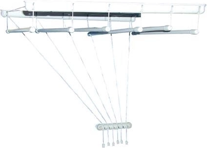 Stropní sušák prádla IDEAL 130 cm, 6 tyčí, bílý