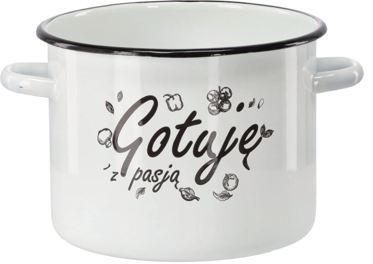 Emaliovaný hrnec 5,5 l, 22 cm, bílý – Vařím s vášní