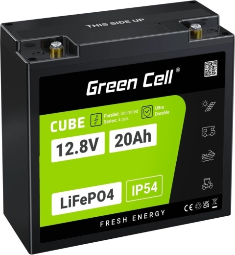Green Cell CUBE LiFePO4 akumulátor 12.8 V 20 Ah (256 Wh) IP54