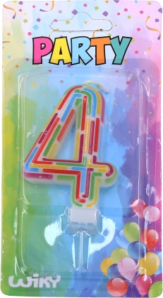 Párty svíčka na dort číslo 4 – čárky