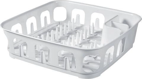 Čtvercový odkapávač na nádobí 39 × 39 × 10 cm, bílý plast