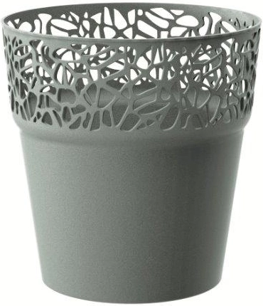 Květináč Naturo, grafitový, průměr 12 cm