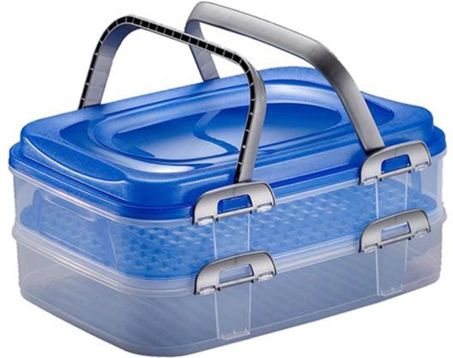 Plastový piknikový box se 2 patry 40 × 30 × 18 cm