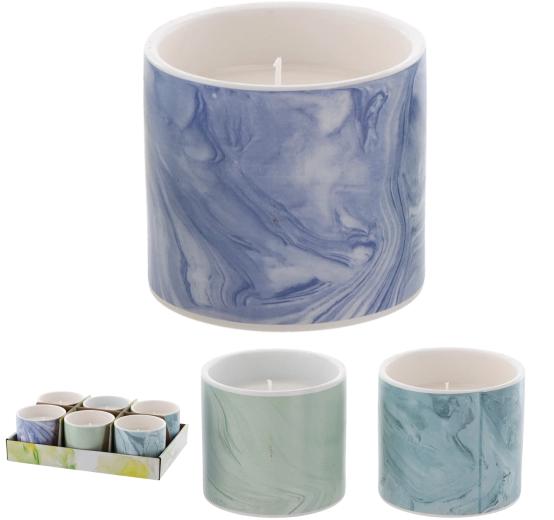 Dekorativní svíčka Citronella Ferano 10 × 8 cm, keramický obal, mix barev