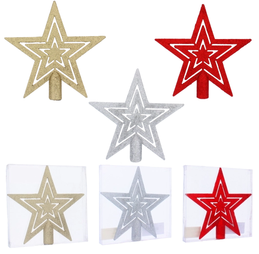 Hvězdicový špič na vánoční stromek 20 cm