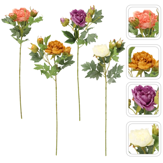 Umělá větvička s pivoniemi mix barev