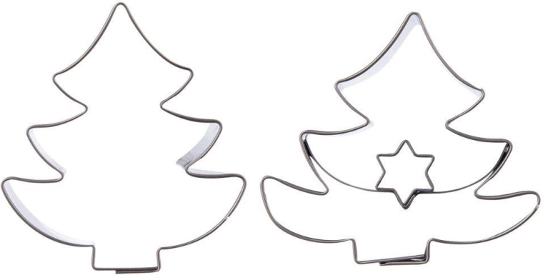 Ocelové vykrajovátko na cukroví – stromeček, 4,5 cm, 2 ks