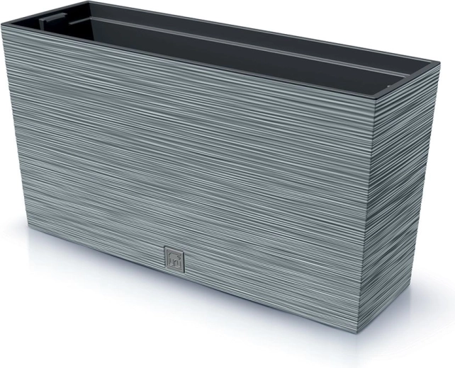 Plastový žebrovaný truhlík s vložkou 77 cm, betonová šedá