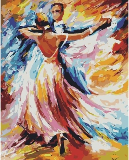 Obraz k malování podle čísel na rámu 40 × 50 cm – pár v tanci
