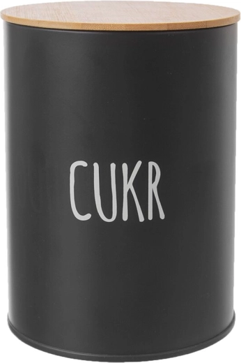 Dóza na cukr Black s bambusovým víkem 11 cm