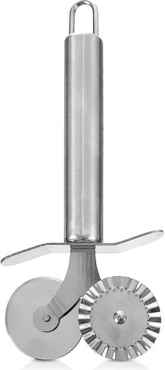 Dvojité nerezové rádýlko na těsto a těstoviny 4 cm