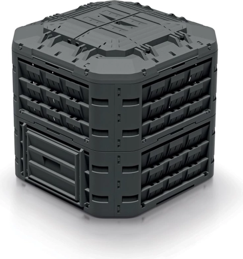 Plastový zahradní kompostér COMPOGREEN VARIO 650 l, černý