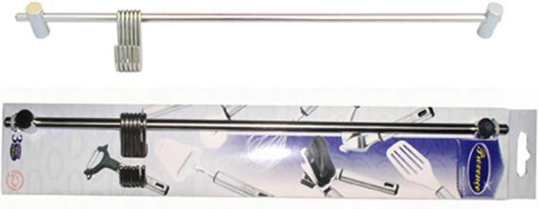 Nerezová závěsná tyč s 6 háčky 40 cm