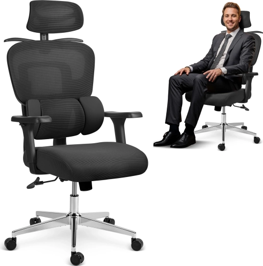 Sofotel Talin ergonomická kancelářská židle s mikrosíťovinou, černá
