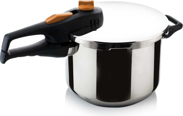 Sada nerezových tlakových hrnců ADAGIO 4 l + 6 l s oranžovým ovladačem