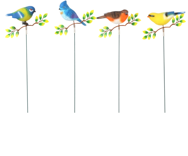 Zahradní dekorace na piku – pták na větvi, 69 cm