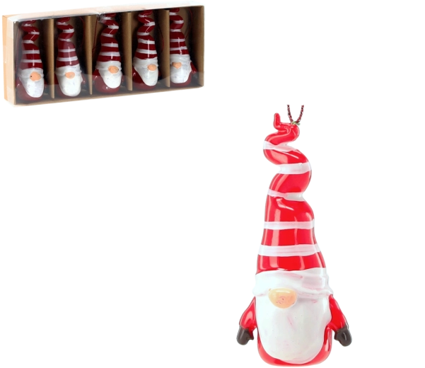 Sada vánočních ozdob skřítci 10 cm, 5 ks