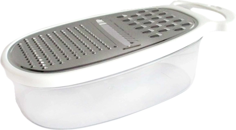 Kuchyňské struhadlo z nerezu s plastovou rukojetí, bílé