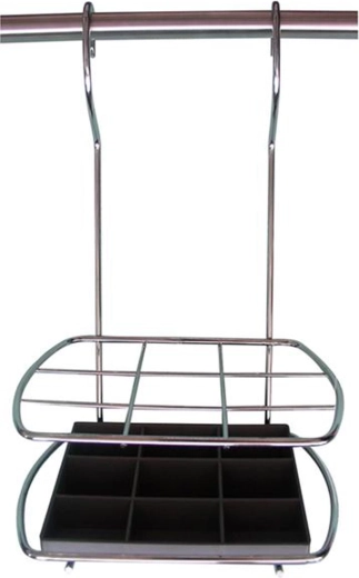 Závěsný zásobník na kuchyňské náčiní, chrom, 17,5 × 12,5 × 30,4 cm