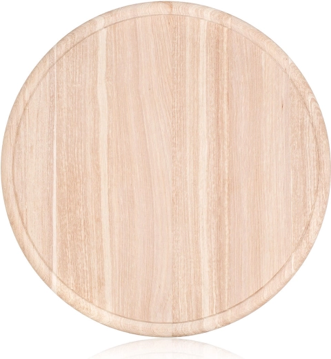 Kulaté dřevěné prkénko s drážkou 26 cm BRILLANTE